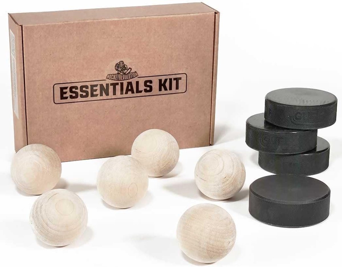 Stickhandling Trainingskit - Multicolor - 2 Inch Diameter - Houten en Plastic Pucks voor Off-Ice Training