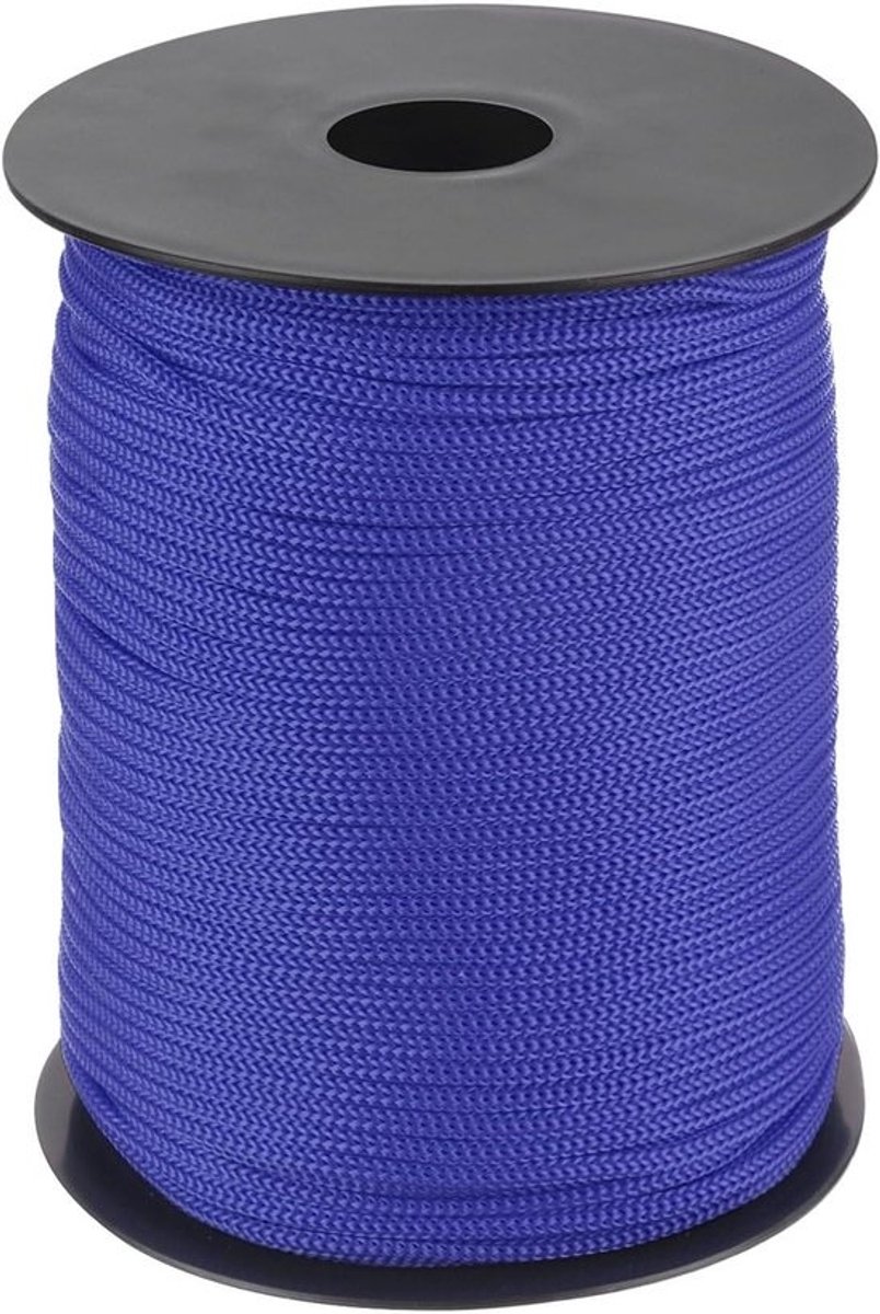 Gevlochten touw - PP-lijn - Textielkoord - Voor outdooractiviteiten - Scheurvast - Gevlochten - 100 meter - Donkerblauw