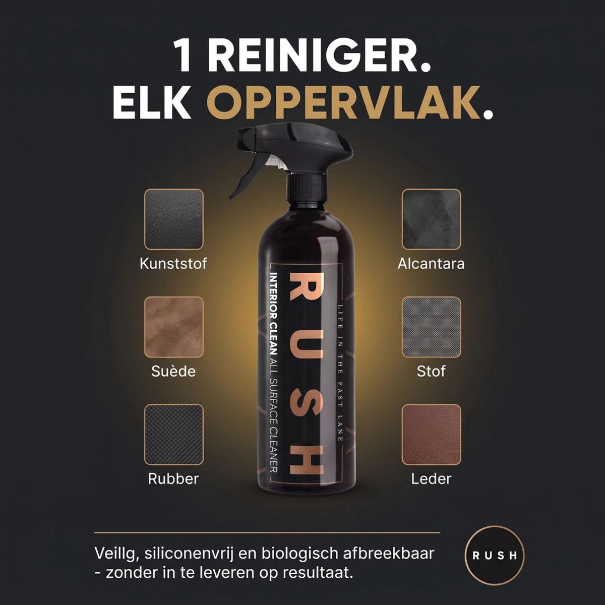RUSH Interior Clean - interieurreiniger auto - 300 ml - Reinigt veilig en grondig - Laagschuimend en een frisse geur - Laat geen strepen/vlekken achter - auto schoonmaken – foto 7
