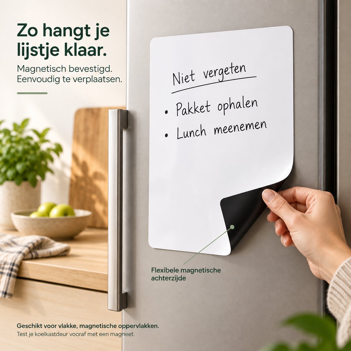 Consumerce® Magnetisch Whiteboard A4 Met 2 Stiften & Wisser - Klein Mini Bord - Koelkast, Magneetbord Memobord Planbord - Weekplanner Maandplanner Familieplanner - Schrijfbord Wisbord Uitwisbaar - To Do Planner/Lijst Boodschappenlijst — cadeau in Kalenders & Planners - foto 2