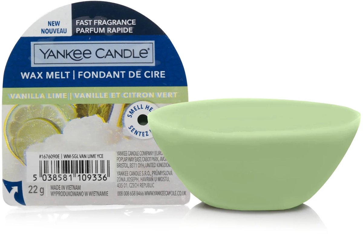 Yankee Candle Vanilla Lime - Wax Melt - 8 branduren Groen