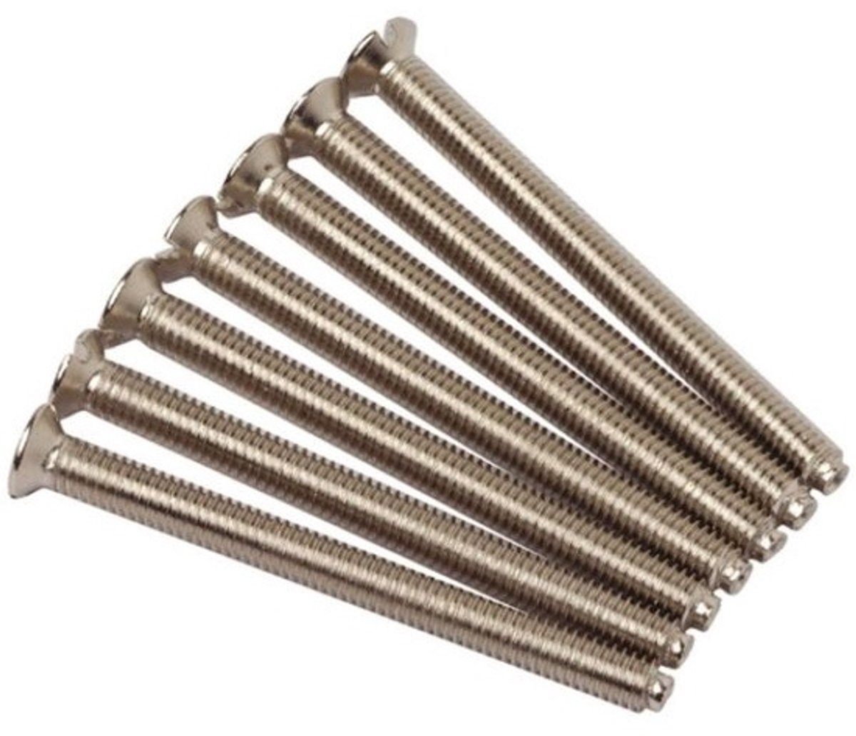 Schroeven voor wandcontactdozen - Schroeven met platte kop - Voor elektrische installaties - Voor vlakke platen - M3.5 40mm - Chroom