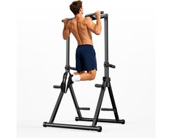 PULSE360 Pull up Station - Power Tower - Pull up rack- Pull-up bar 195-231cm - Dip station-Verstelbare hoogte Krachtstation Thuisfitness - Max 220kg - Zwart