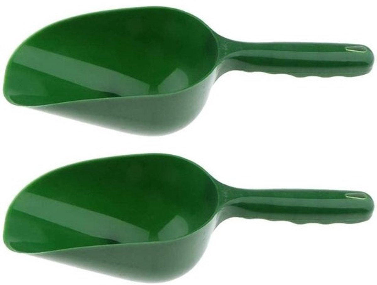 Plastic tuinschepjes - Plantschepjes - Voor het verplaatsen van potgrond - Ergonomisch handvat - 2 stuks - Groen