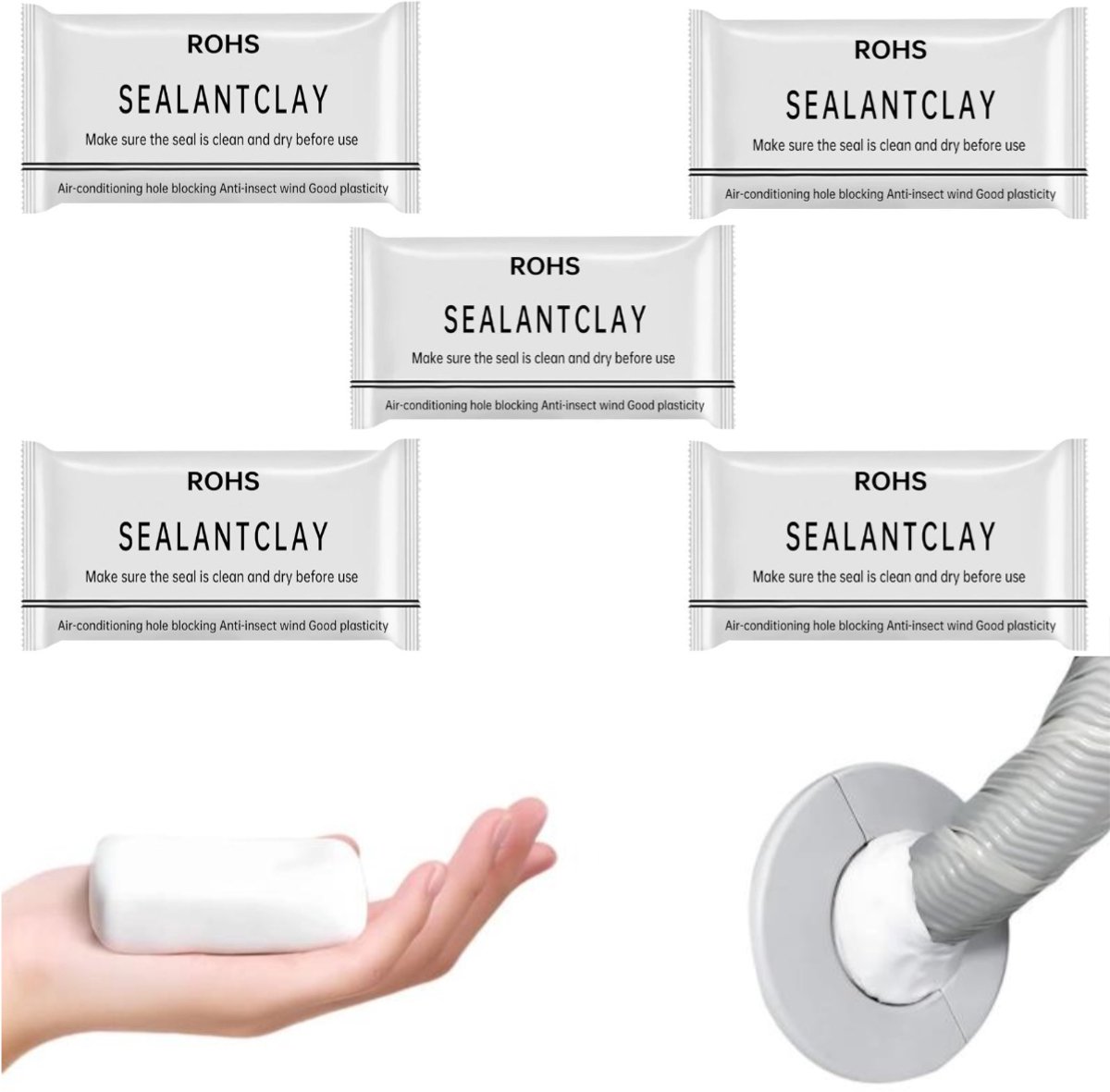 Waterdichte afdichtingskit – waterdichte reparatieklei – voor de snelle reparatie van afvoerbuizen en gaten in muren - 30 g/stuk × 5