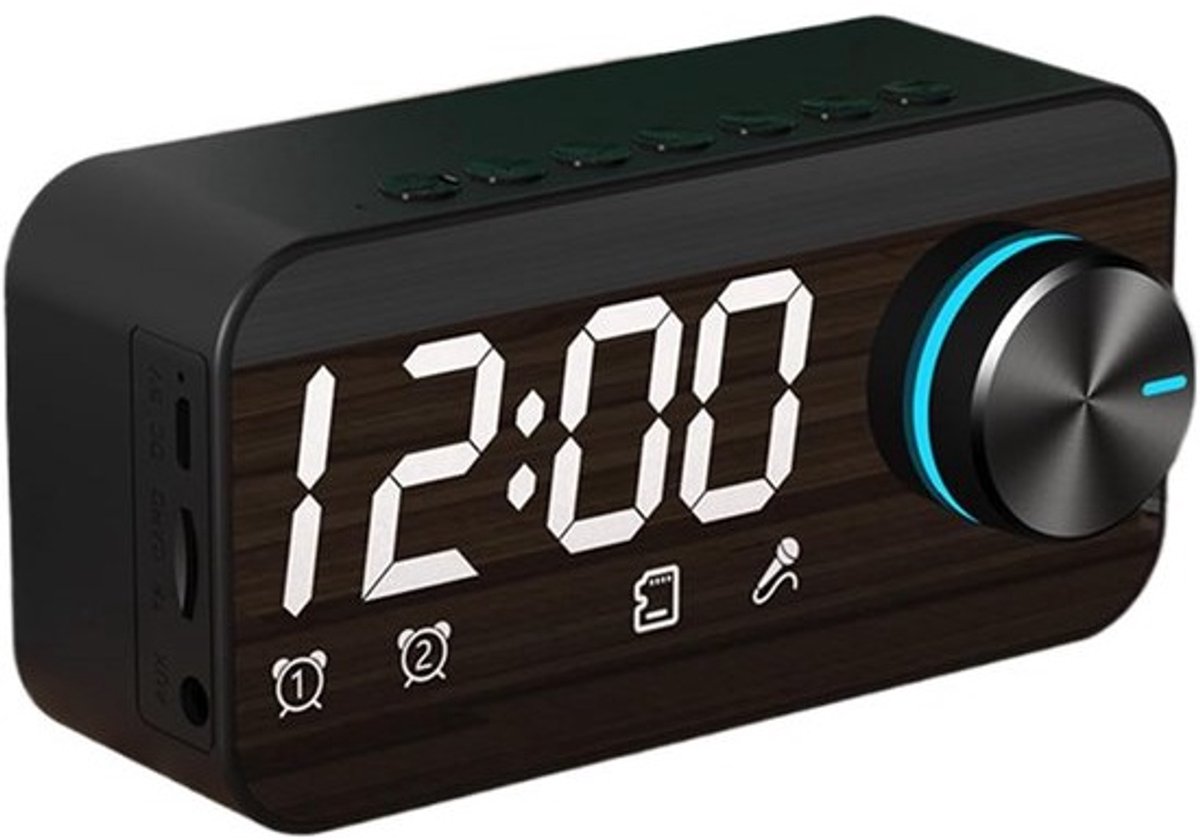 Digitale spiegelwekker - Nachtlamp - Speaker - Voor ontwaken - en ontspannen - HD-touchscreen - Display - 11.7x9.5x4.8 inch - Zwart