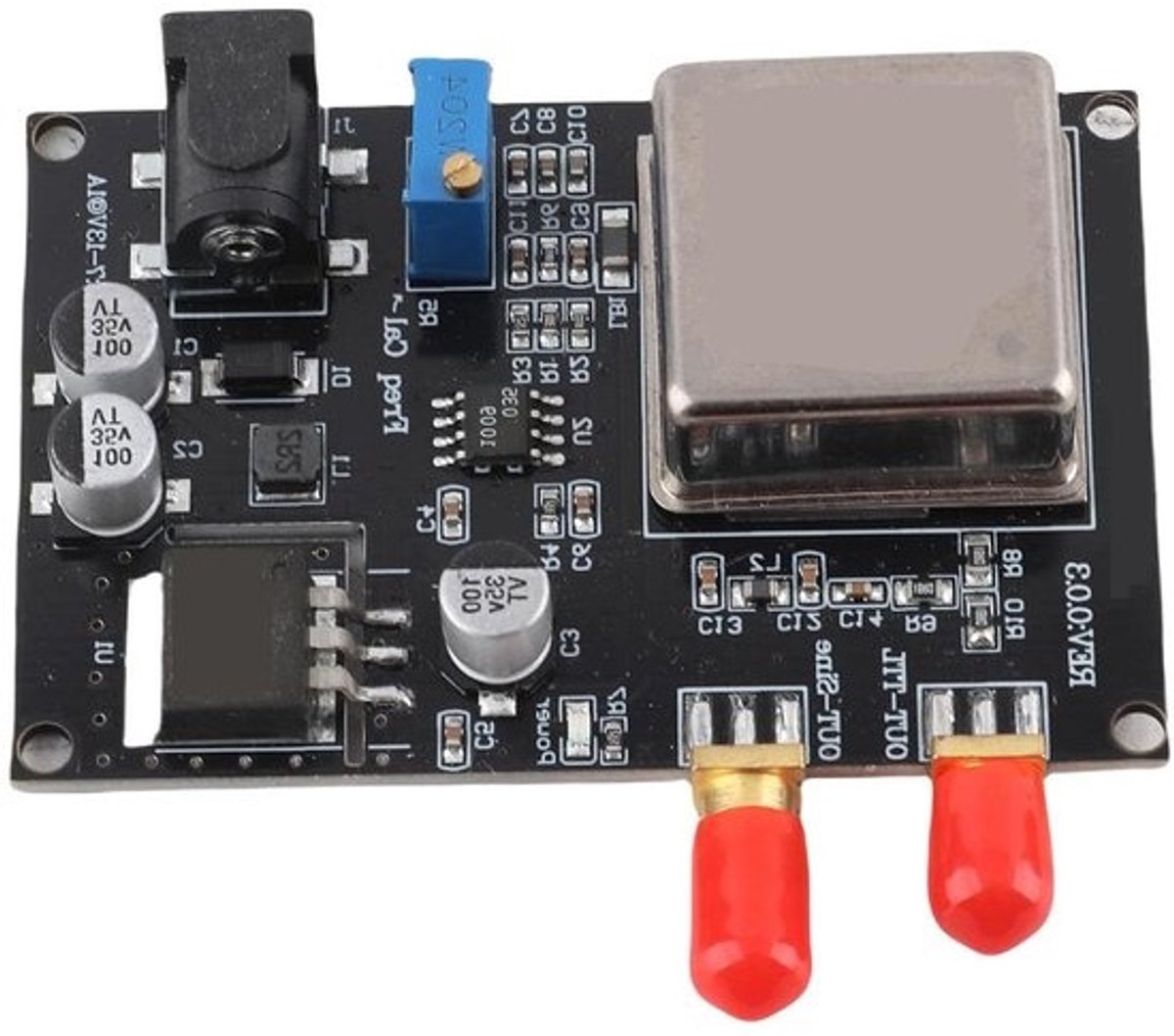 Frequentiestandaardmodule - Referentiemodule kristaloscillator - Signaalgeneratie - Lagefaseruisprestaties - 10 MHz - Zilver