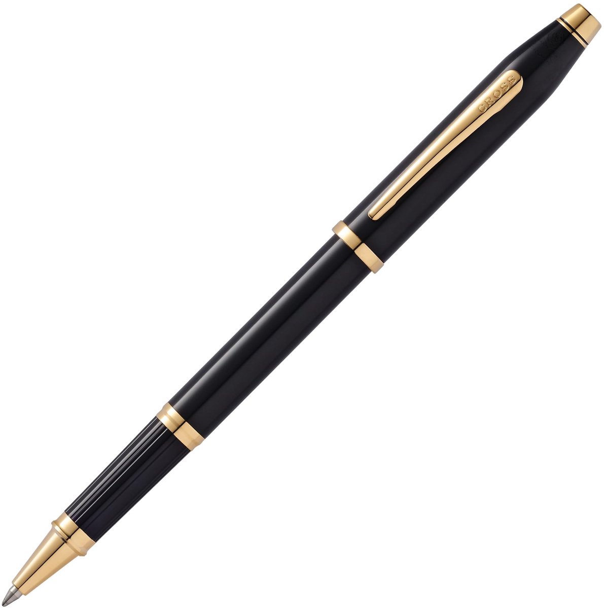 SnelShoppen - Luxe Rollerball Pen met Zwart Lakkleur, 23CT Vergulde Accenten, Navulbare Balpen in Luxe Geschenkdoos - Perfect voor Feestjes en Profess