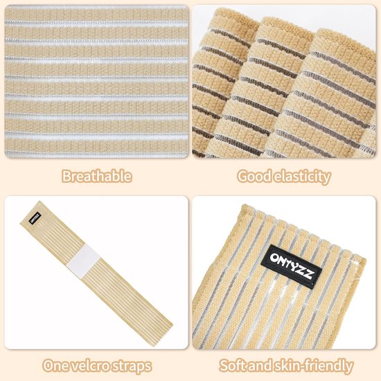 Elastische Polsbandage voor Sport, Gym en Training - Beige - 40 cm - Ideaal voor Gewichtheffen en Squats — afbeelding 2