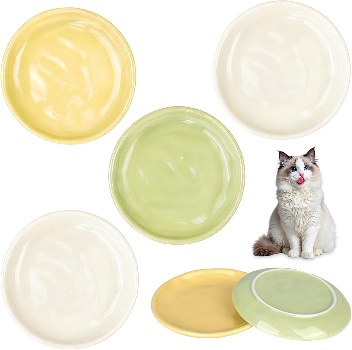 Kattenbakset 6 stuks - keramisch - antislip - veilig voor katten en puppy's - ShopVlot