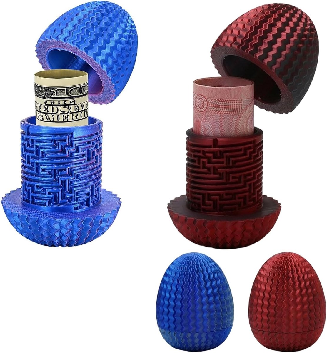 Pack van 2 Mysterie Dozen, Hoofd Breader, Labyrint Cryptex 3D Dozen voor Sieraden, Cadeaus en Opslag, 6.5 cm