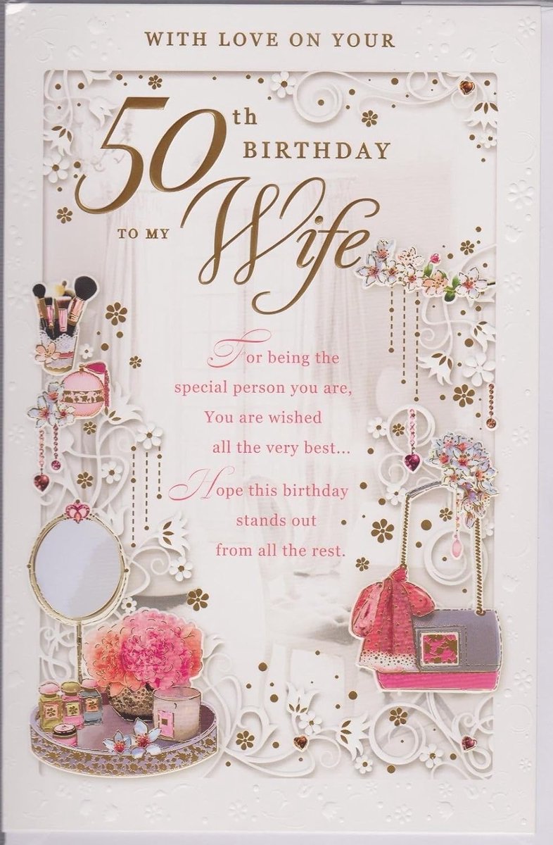 Opacity Gelukkige 50e verjaardag vrouw - grote luxe leeftijd 50 verjaardagskaart - ShopVlot