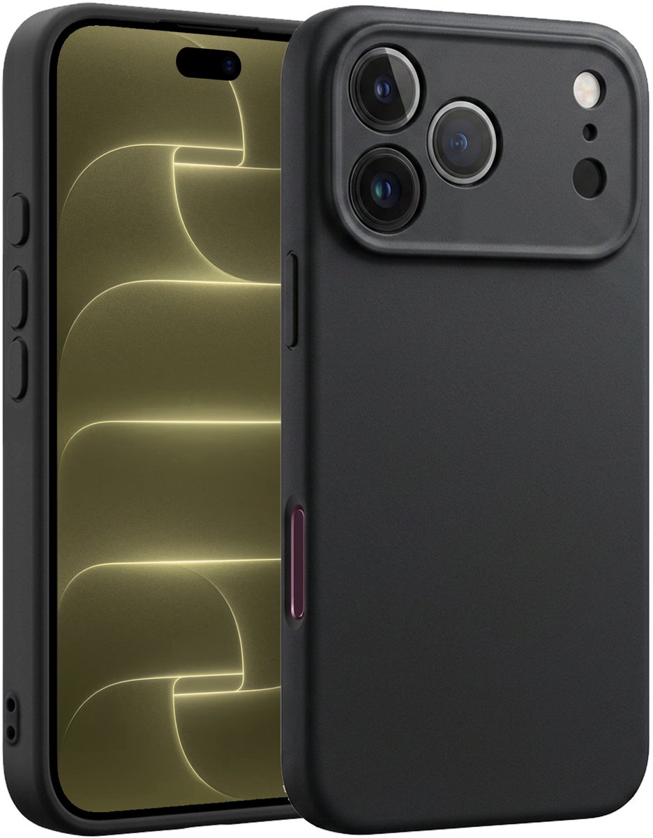 Hoesje - Geschikt voor Apple iPhone 18 Pro - Sterk & Shockproof - Hoes Cover - Siliconen Case - Telefoonhoesjes - Zwart