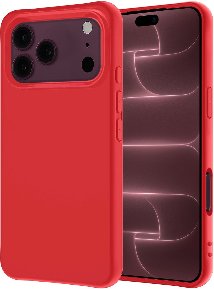 Hoesje - Geschikt voor Apple iPhone 18 Pro - Sterk & Shockproof - Hoes Cover - Siliconen Case - Rood
