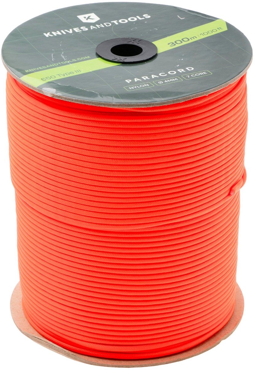 Knivesandtools 550 Paracord Type III – 300 m Sofit Orange