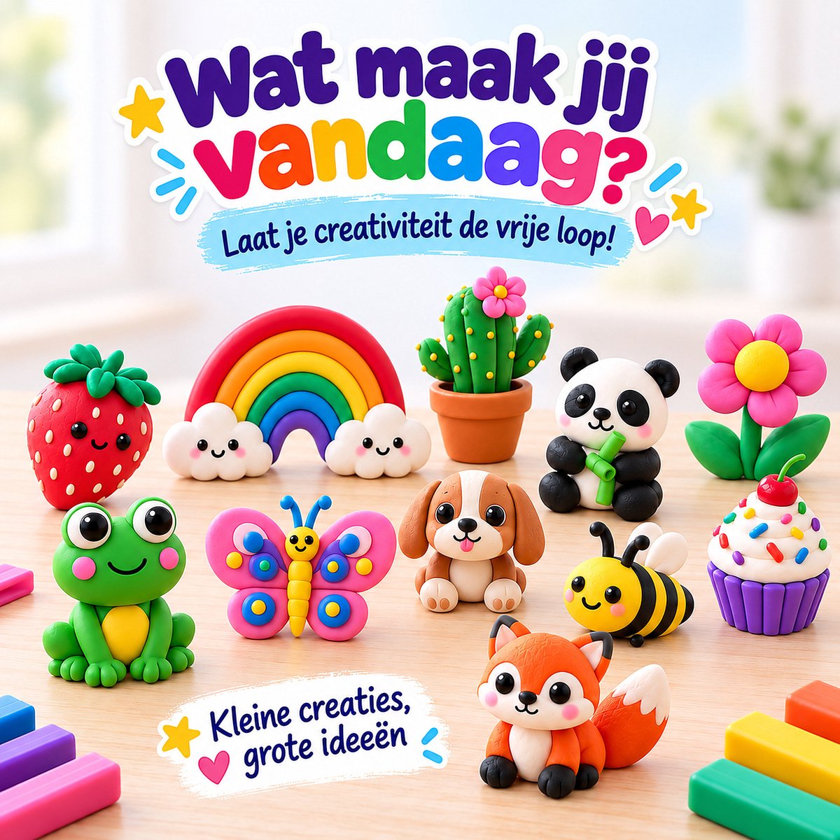 Craftiverse Polymeer Klei Set – 82 Kleuren 82x20g – Complete Knutselset voor Kinderen – Ovenhardende Boetseerklei met Accessoires & Handleiding - Fimo Alternatief — afbeelding 5