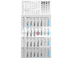Glocken wandkalender 4-maands, 300 x 590 mm, grijs
