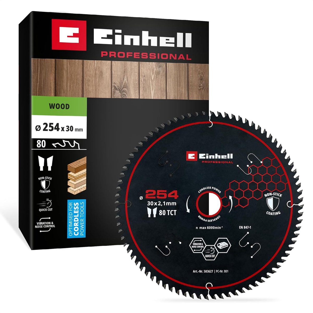 Einhell Professional cirkelzaagblad, hout, Ø 254 x 30 mm, 80 tanden