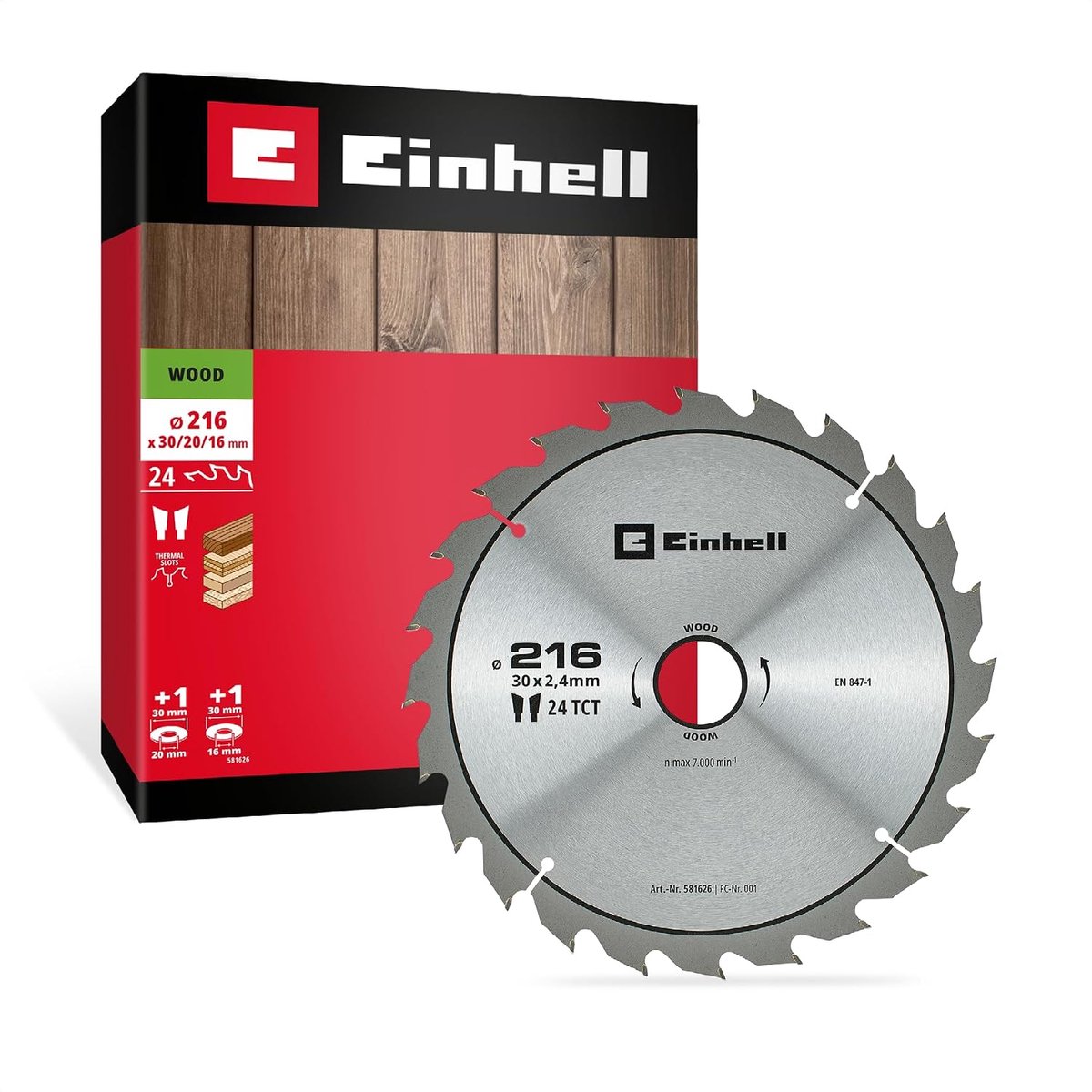 Einhell cirkelzaagblad, hout, Ø 216 x 30 mm, 24 tanden