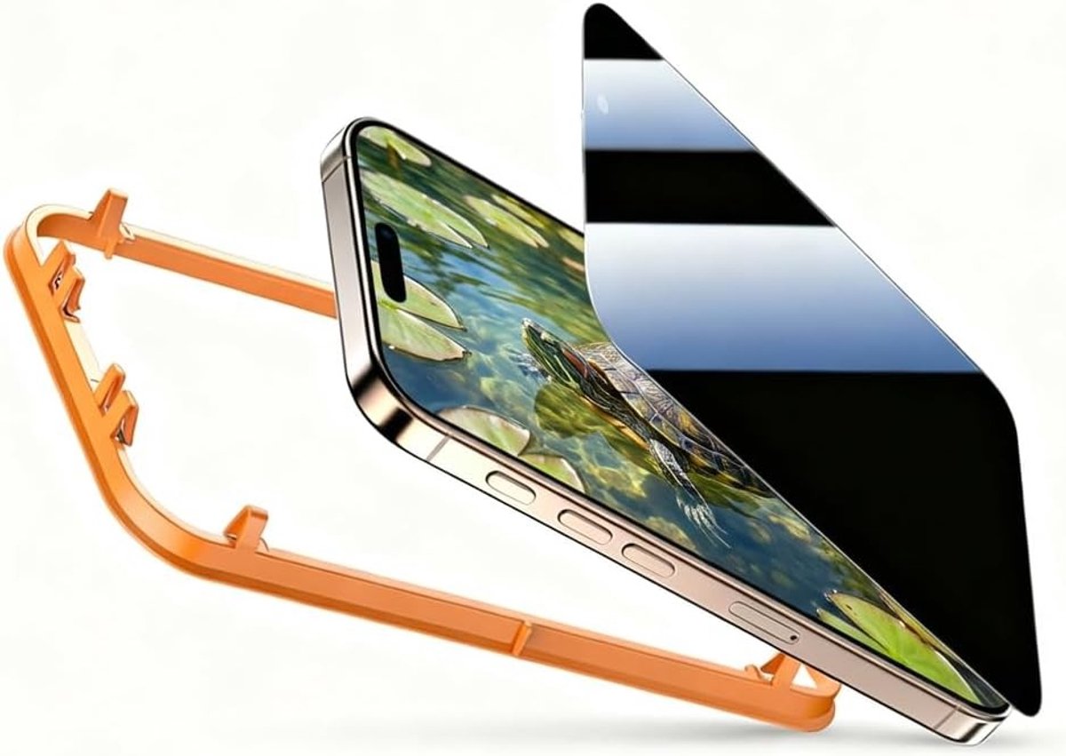 Beschermglas voor iPhone 16 en iPhone 15 met 24° Privacy Screen en Montagehulp voor Optimale Bescherming
