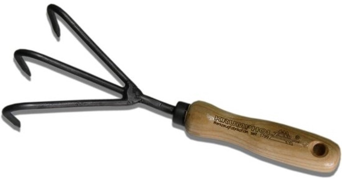 Tuinkruller - Rubber - Bodemwoeler - Hout - Bodem losmaken - Handgesmede kwaliteit - 14 cm handvat - Niet gespecificeerd