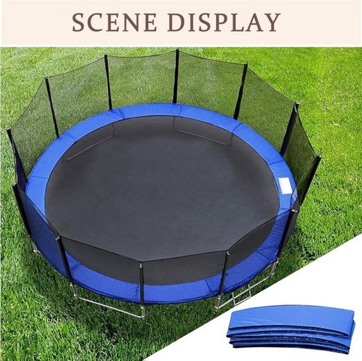 Veiligheidspad voor trampoline - Schuimmat voor veerhoes - Veilig springen - Universele pasvorm - 2,4 m tot 4,3 m