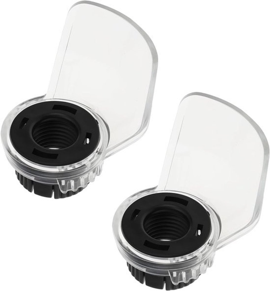 Veiligheidsscherm - Accessoire voor rotary tool - Veilig klussen - Slagvast transparant plastic - 58 x 51 x 30 mm - Zwart transparant