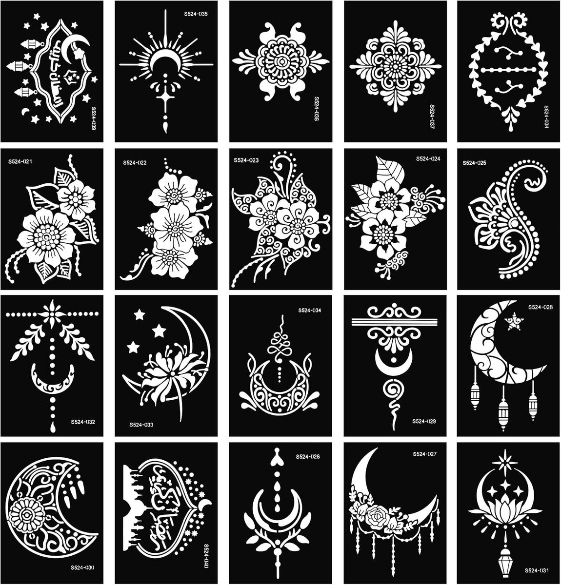 Tijdelijke tatoeagesjablonen voor volwassenen, herbruikbare tijdelijke tatoeagestickers, glittertatoeages, sjablonen voor gezicht, hand, voet, vingers