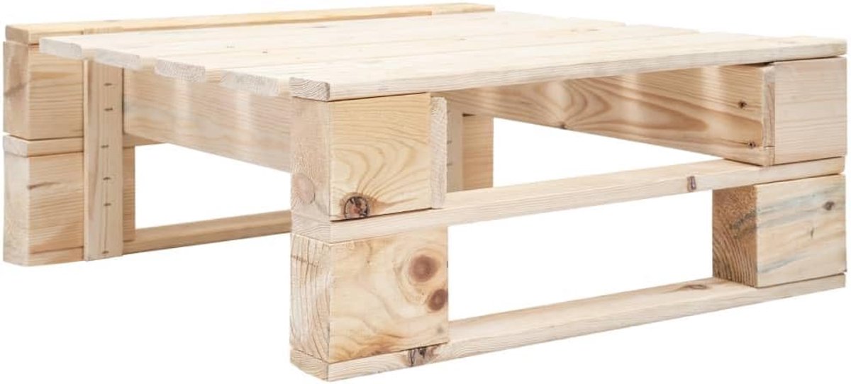 Pallet-Ottomaanse van geïmpregneerd grenenhout, tuinvoetenkruk voor terras en woonkamer, 60 x 60 x 25 cm, rustieke kruk