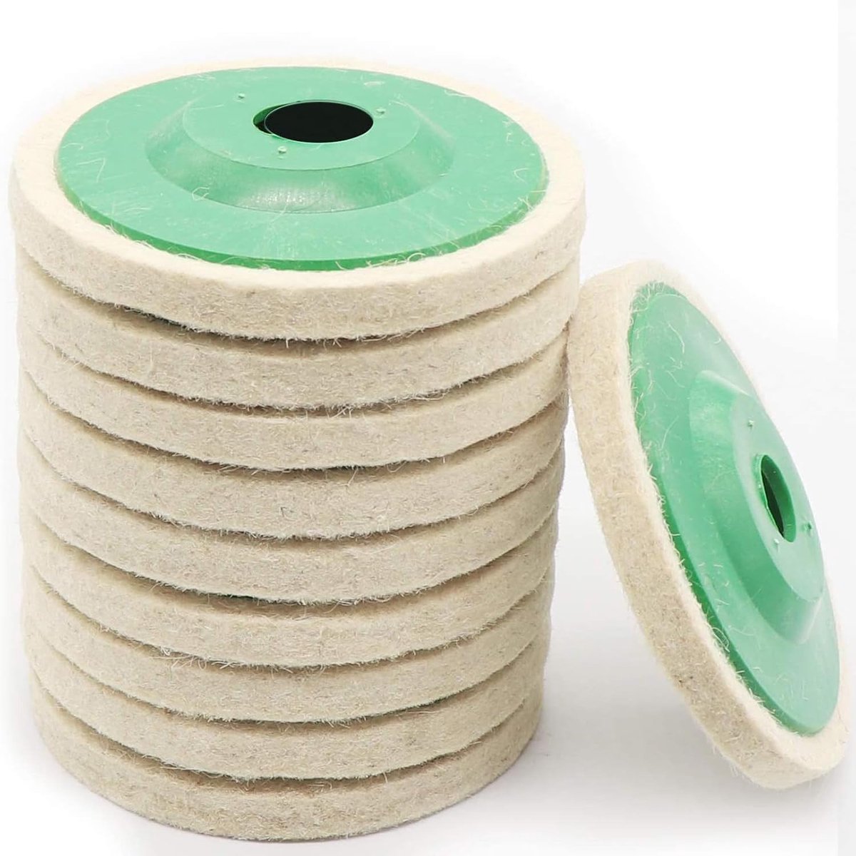 Pack of 10 Angle Grinder 100mm Wool Polishing Disc, Flexible Polishing Disc for Drill, Sanding Tools for Marble - ShopVlot