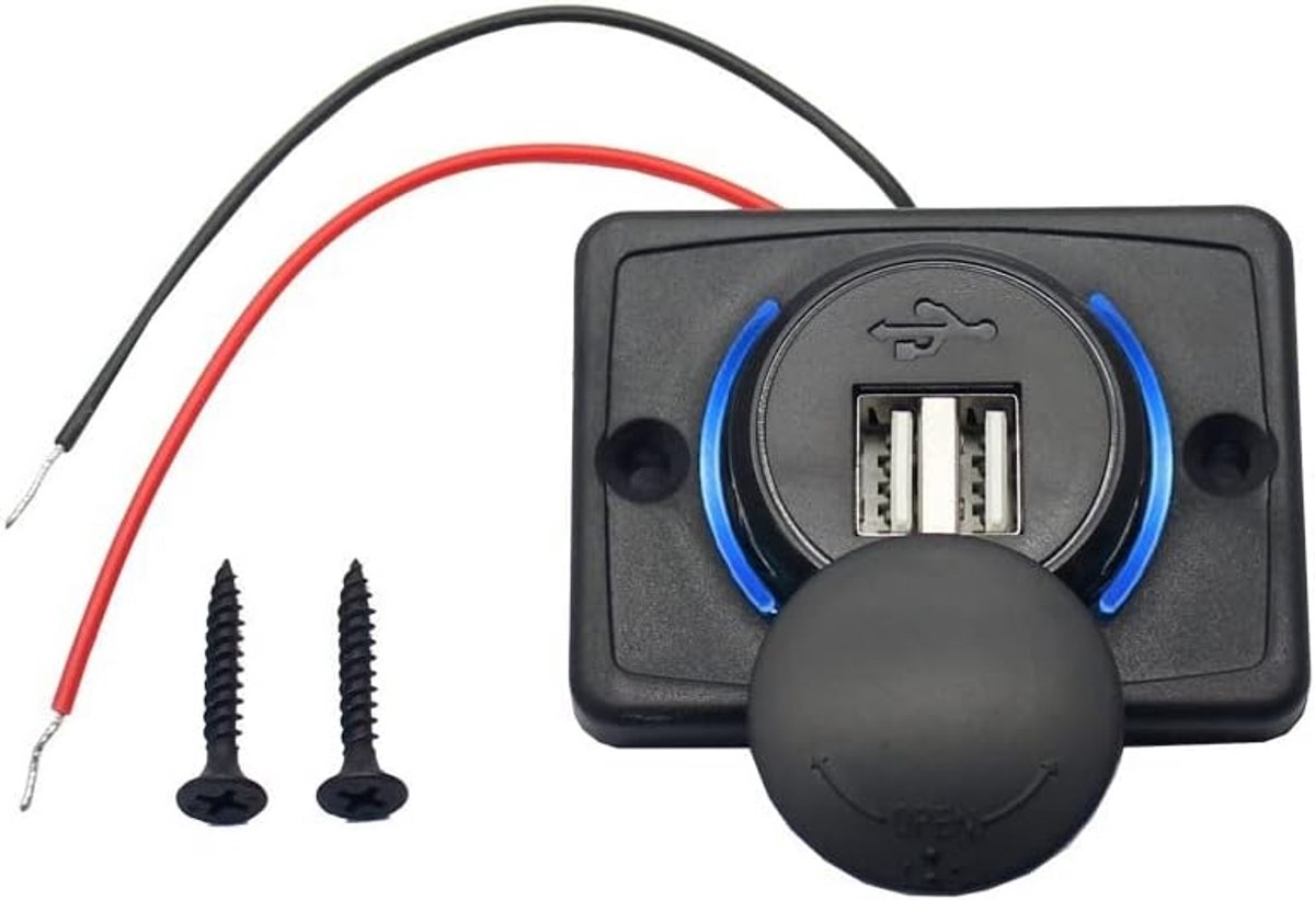 Ziyan Car socket 2 USB charger bus adapter 12V/24V motorcycle car ship recessed - ShopVlot