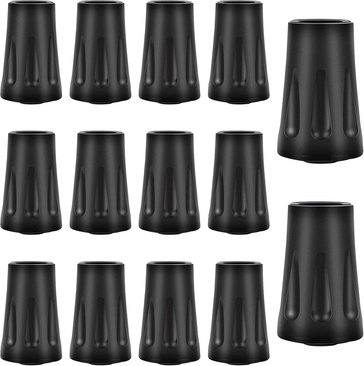 Set van 14 Trekkingstokken met Rubber Vervangtips, Universele Polstips en Rubber Pads voor Wandelsupports