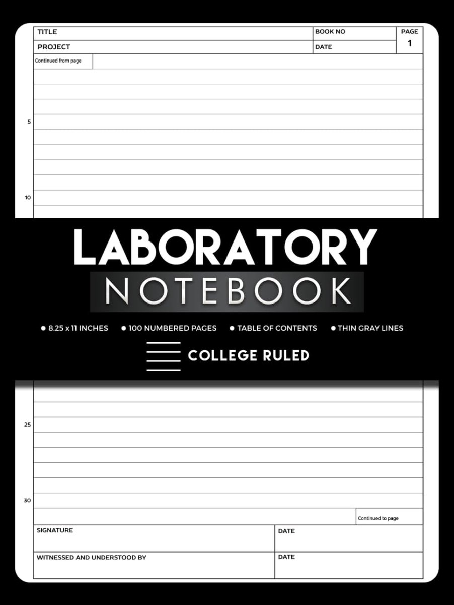 Laboratory Notebook Hardcover with College Ruled Lines: Lined Paper with 9/32" (7.1 mm) Line Spacing - ShopVlot