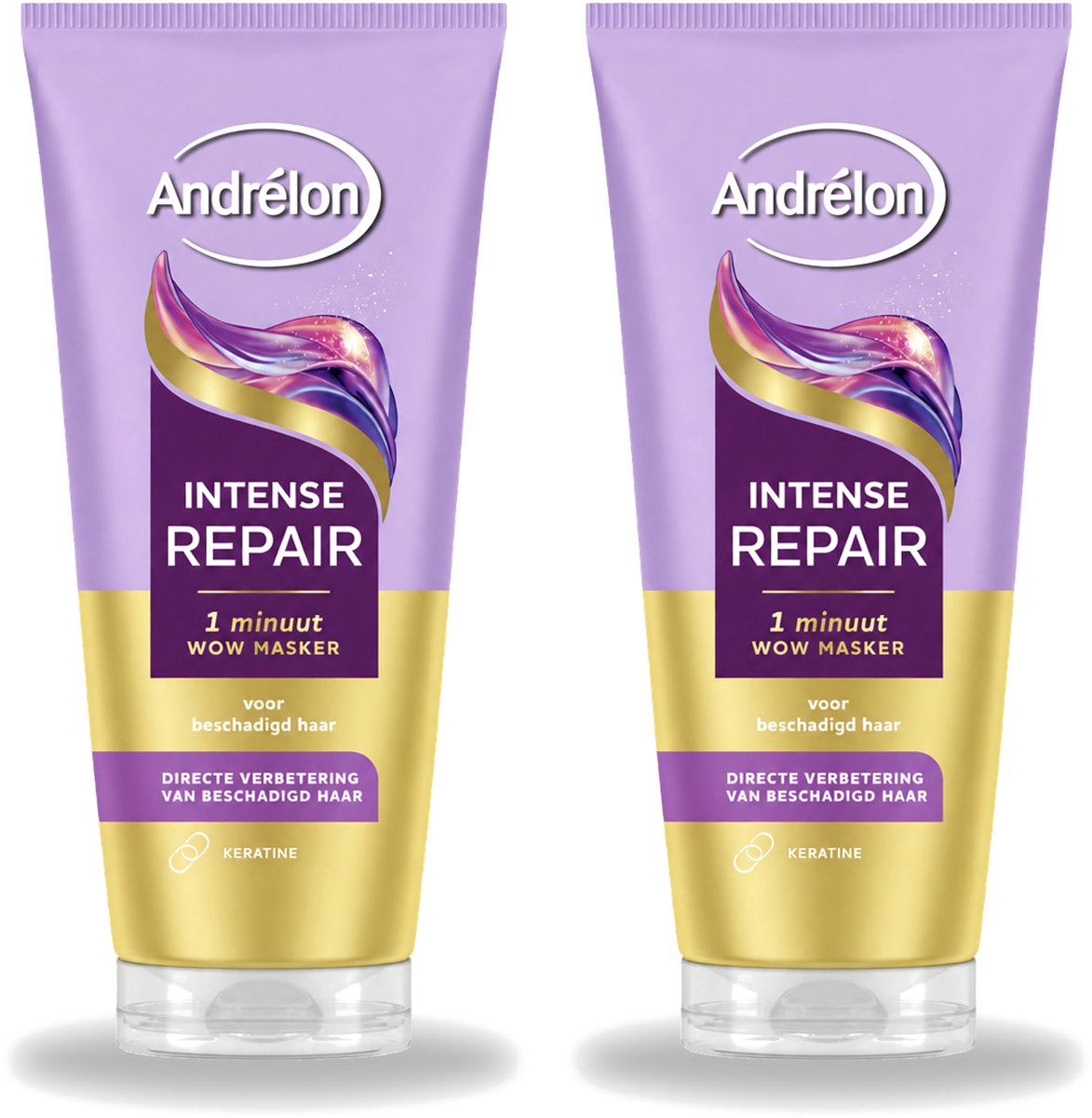 2 x Andrélon – Haarmasker WOW – Intense Repair – 180 ml - Voordeelverpakking - 2 stuks