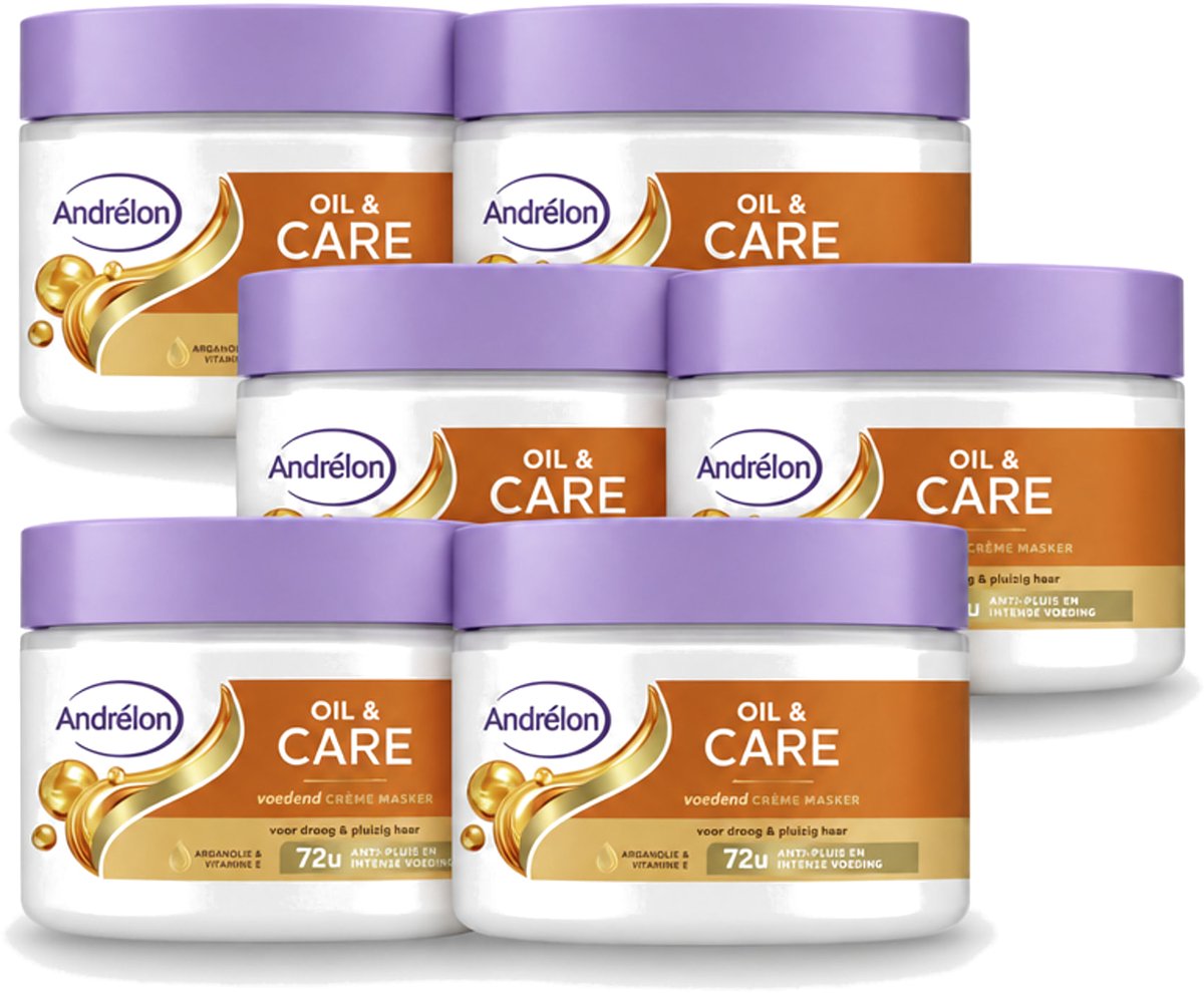 6 x Andrélon – Crème Haarmasker – Oil & Care – 300 ml - Voordeelverpakking - 6 stuks