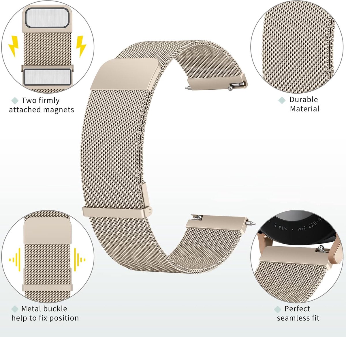 Horlogeband 20 mm - RVS verstelbaar - Snelle bevestiging - Ideaal voor elke gelegenheid - ShopVlot