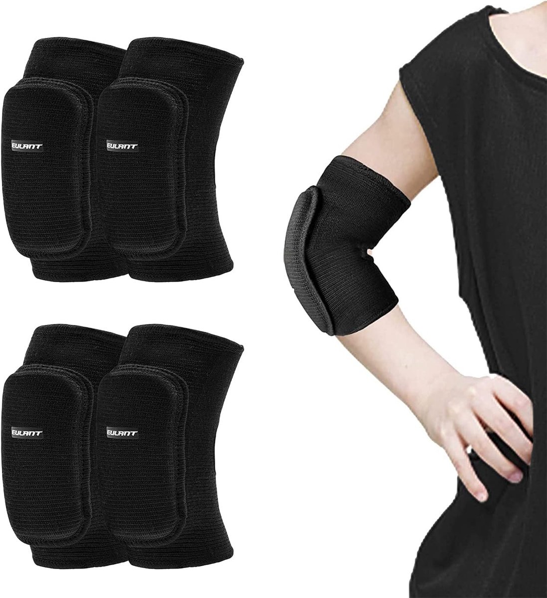 4 Stuks Zachte Elleboogbeschermers voor Kinderen - Verstelbare Elleboogpads voor Volleybal, Voetbal en Rollerskate Activiteiten - XS Maat