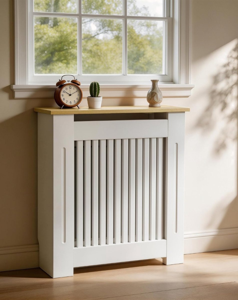 Levo® Radiatorbekleding - Radiatoromkasting - Radiatorombouw - Ombouw Verwarming - Radiatorhoes - Wit - dimensions 20D x 78W x 83H
