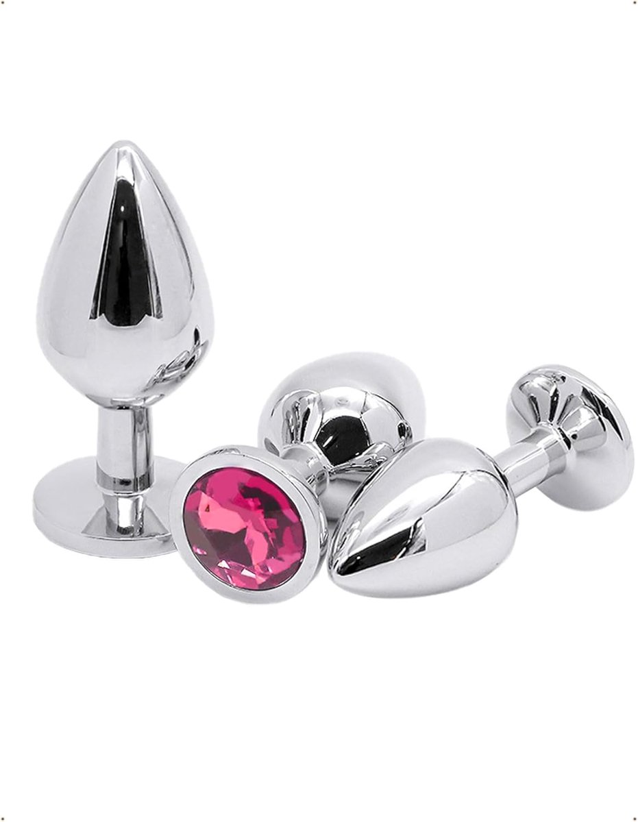 3Pcs Metal Anal Plug Beginners Sex Toys Fun Large Medium Small Size Woman Man Easy Cleaning Butt Plug Anal Sex Toy - ShopVlot