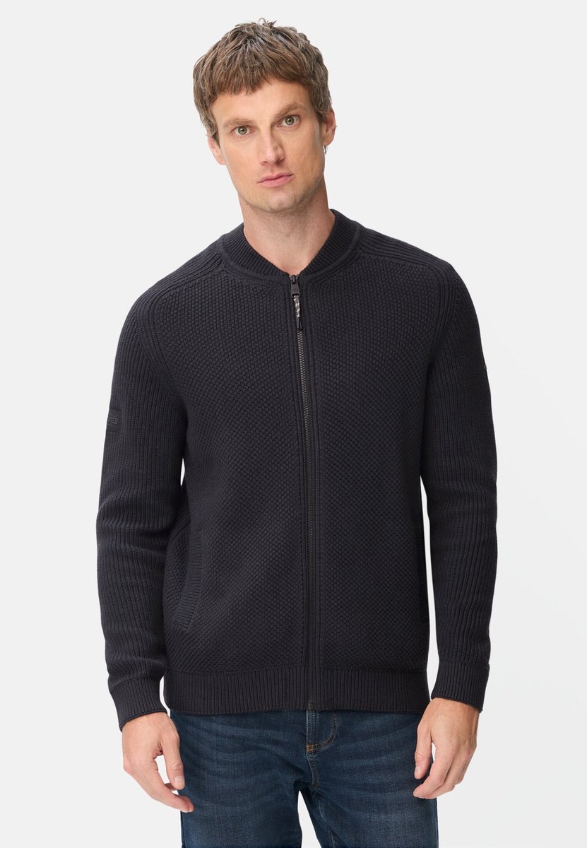 camel active Gebreid jack met bomberkraag - Maat - Navyblauwmenswear-L