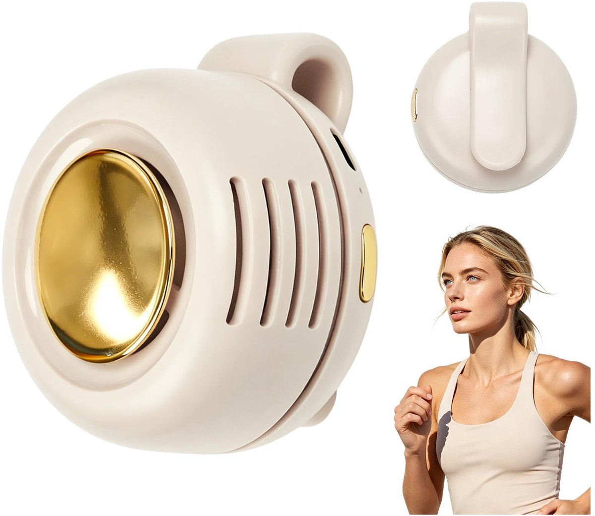 Byffoer Draagbare USB-oplaadbare kleine ventilator, 360 graden koeling, draagbaar clip-on design, geschikt voor reizen - ShopVlot
