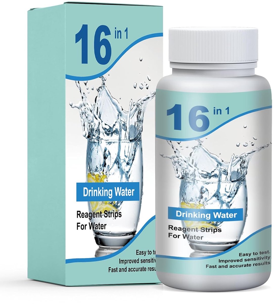 50 waterteststrips, 16-in-1, watertestkit voor drinkwaterkwaliteit, leidingwater, zwembad en aquarium, sneltest voor - ShopVlot