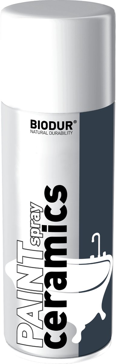 BIODUR Sanitairlak Spuitbus - Keramiek & Emaille - Wit Hoogglans - 400ml - Water- & krasvast - Zonder primer