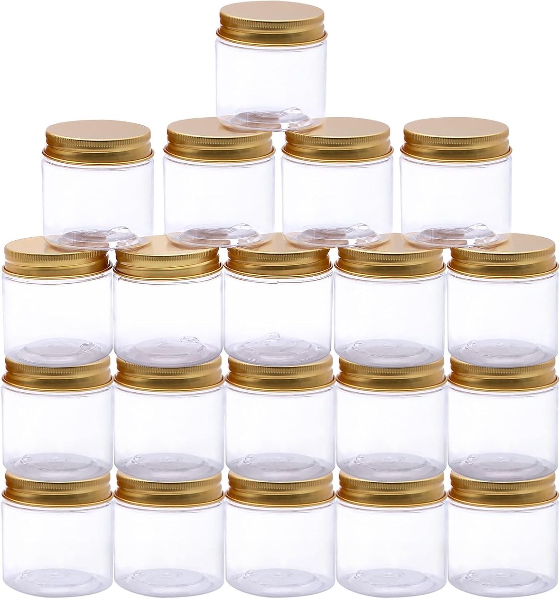 Set van 20 Lege Plastic Cosmetische Potjes van 60 ml, Ideaal voor Crème, Monsters en Nagelkunst