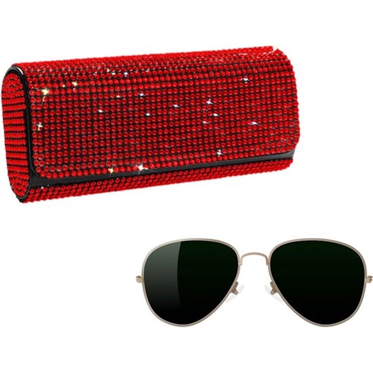 Zonnebrillenkoker - Brillenhouder - Veilig opbergen - Breed inzetbaar - 152 cm - Rood-wit