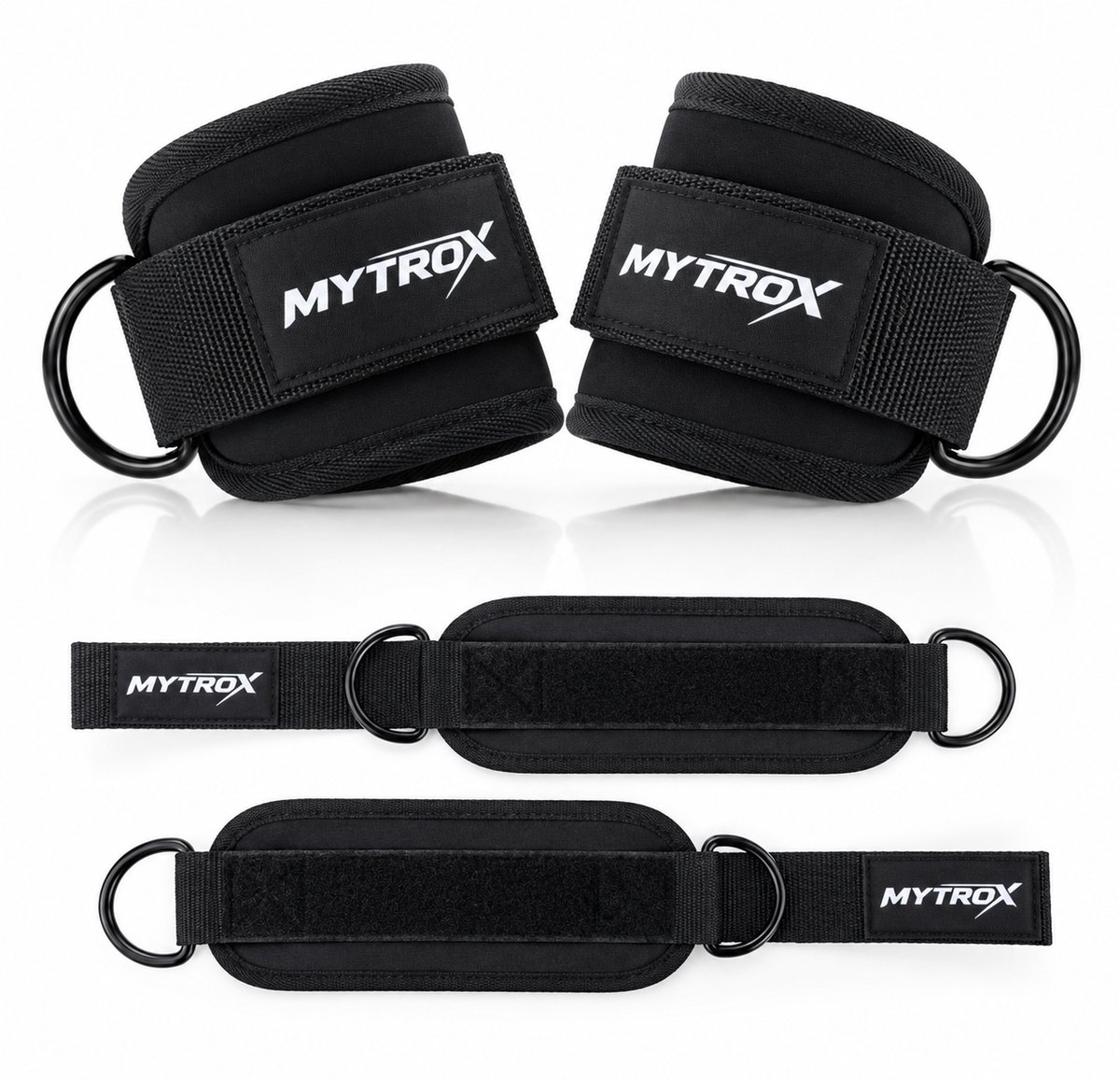 Mytrox 2 Stuks Ankle Strap Fitness – Enkelband Fitness – Geschikt voor lateral raise - Ankle Cuff Straps voor Kabelmachine – Zwart