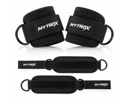 Mytrox 2 Stuks Ankle Strap Fitness – Enkelband Fitness – Geschikt voor lateral raise - Ankle Cuff Straps voor Kabelmachine – Zwart