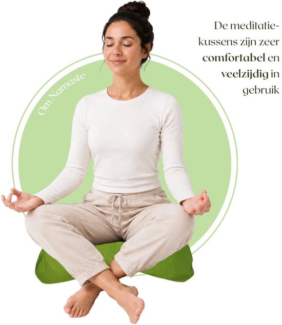 YogaStyles Meditatiekussen Organic Moon Olijfgroen van YogaStyles — afbeelding 3