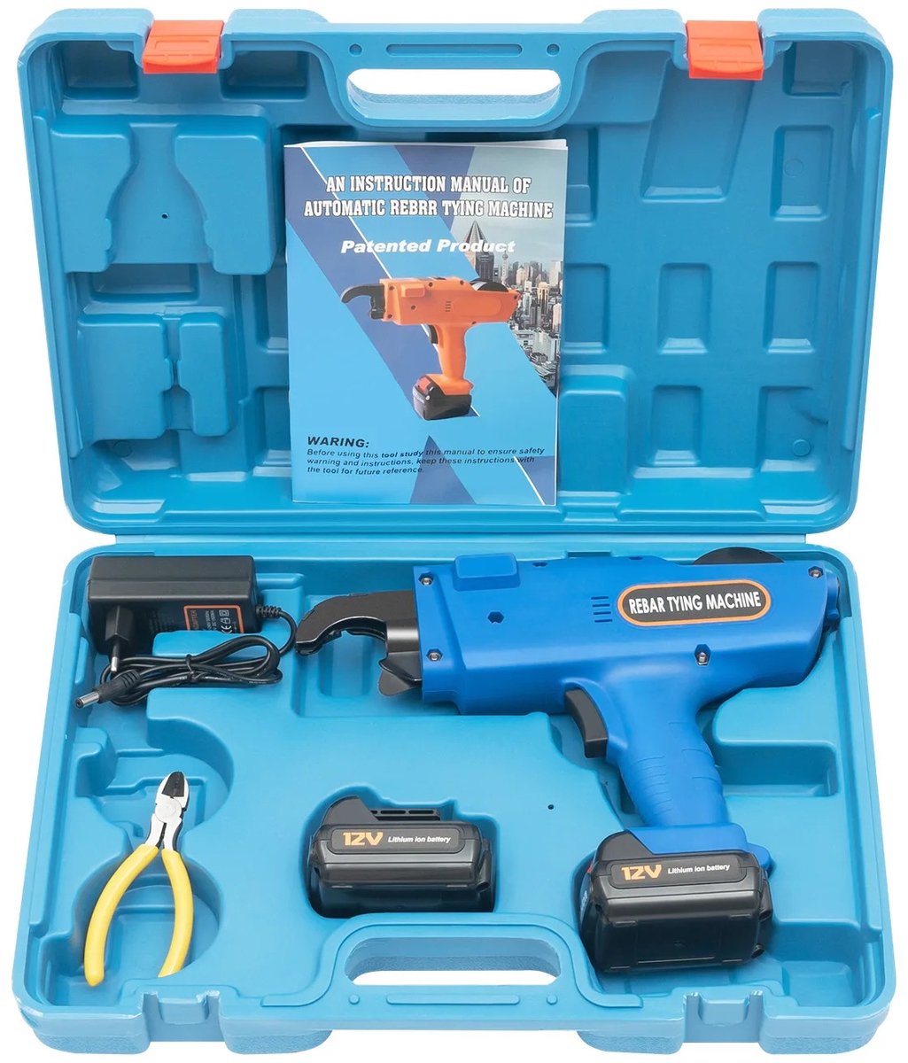 G&G wapeningsbindmachine - Bindmachine - Betonvlechtmachine - Vlechtmachine - Accu - 8-34mm Bindbereik - 0.8mm Binddraad - Blauw