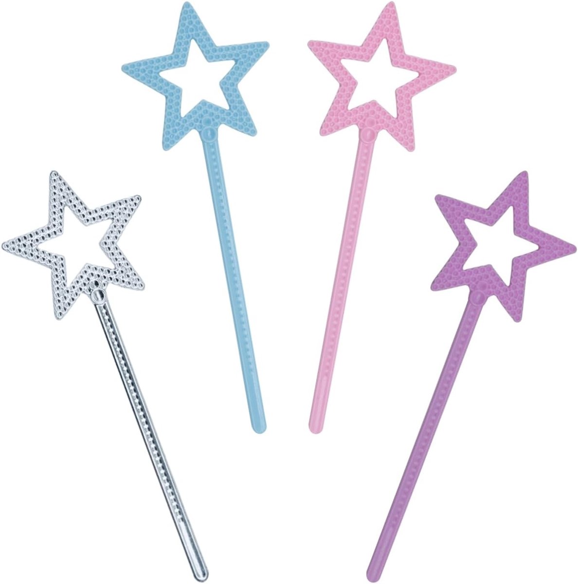 Set van 4 Stervormige Toverstokken voor Kinderen - Magische Feestartikelen voor Verjaardagen, Bruiloften en Cosplay
